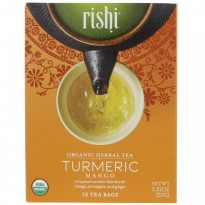 Rishi Tea, Organic Herbal Tea, Turmeric Mango, 15 Tea Bags, 2.01 oz (57 g)