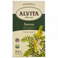 Alvita Teas, Organic, Senna Tea, Caffeine Free, 24 Tea Bags, 1.61 oz (45.6 g)
