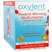 Vitalah, Oxylent, Multivitamin Supplement Drink, Sparkling Berries, 30 Packets, (6.3 g) Each