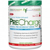 NovaForme, PreCharge Natural Pre-Workout Drink, Exotic Fruit Punch, 300 g